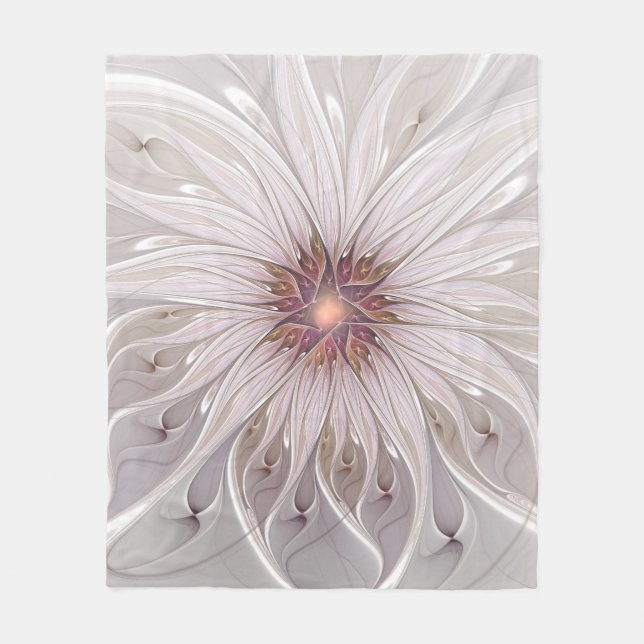 Manta Polar Fantasía floral, resumen Flor pastel moderna (Anverso)