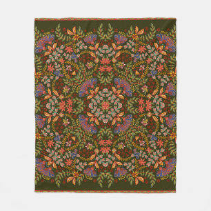 Manta Polar Fantasía Floral Square Pocket Design