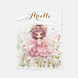 Manta Polar Fantasia Hada flor silvestre pastel
