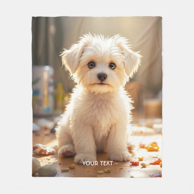 Manta Polar Fantasía maltesa feliz (Anverso)