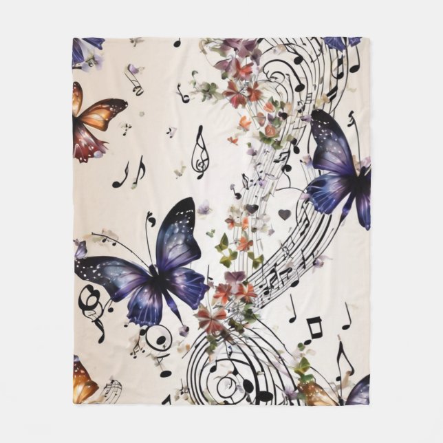 Manta Polar Fantasía mariposa (Anverso)