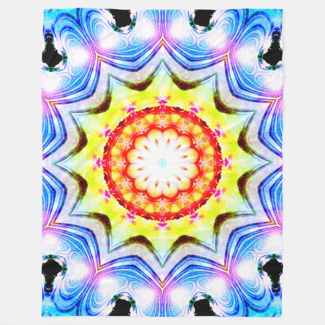 Manta Polar Fantasía Sacerdote Mage Magia Vibrante Mandela (Anverso)