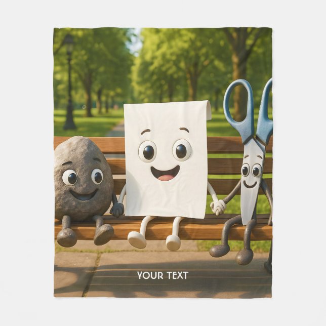 Manta Polar Fantasía tijeras de papel de rock cutáneo (Anverso)