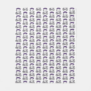 Manta Polar Fantasma de Cycopath Halloween en bicicleta morada