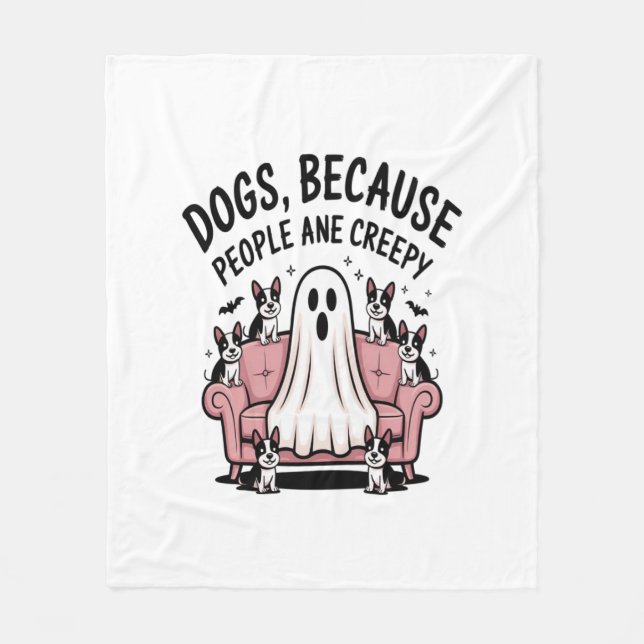Manta Polar Fantasma de fantasía de perro de Halloween (Anverso)