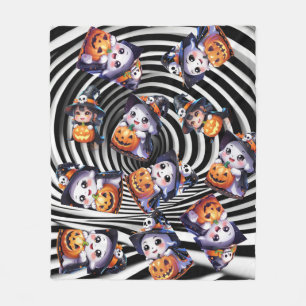 Manta Polar Fantasma de Halloween con calabaza