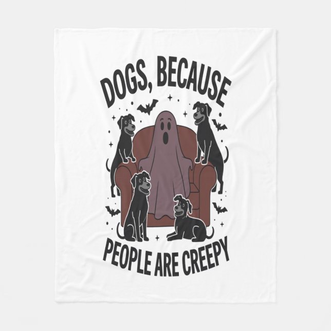 Manta Polar Fantasma de perro de Halloween Fantasma 2 (Anverso)