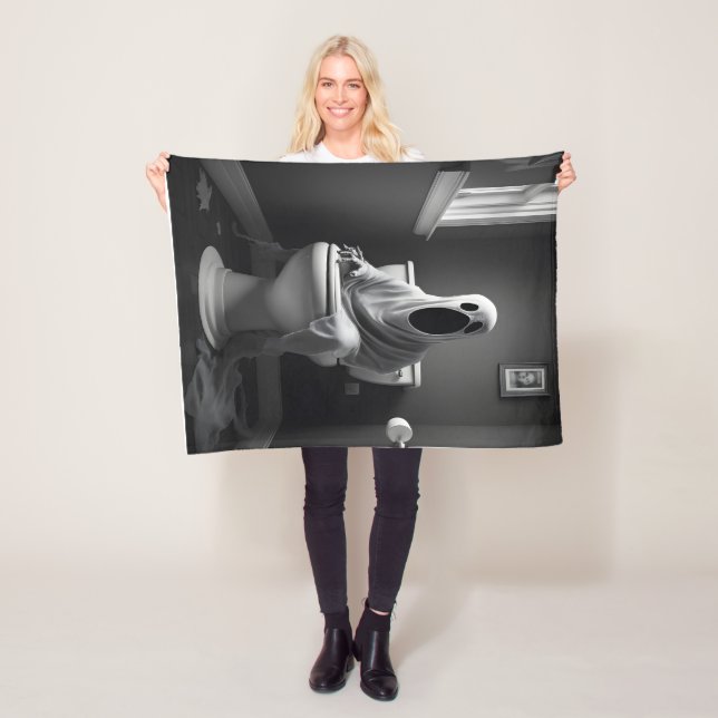 Manta Polar Fantasma divertida sentada en el baño (In situ)