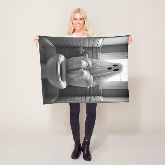 Manta Polar Fantasma divertida sentada en el baño (In situ)