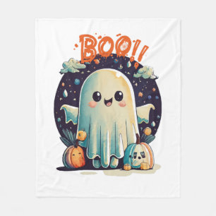 Manta Polar Fantasma divertido de Halloween Boo en la galaxia
