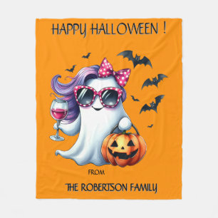 Manta Polar Fantasma femenino espeluznante de Halloween 