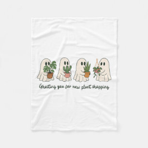 Manta Polar Fantasma Gracioso Y Plantas Potables Halloween Boo