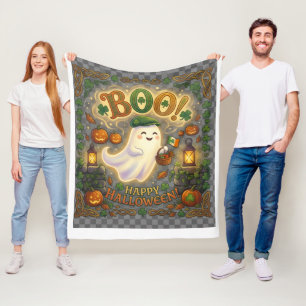 Manta Polar Fantasma irlandés de Halloween Boo celta lindo