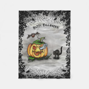 Manta Polar Fantasma, murciélago y gato, ¡Feliz Halloween!