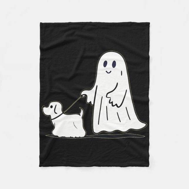 Manta Polar Fantasma Perro caminante Ghostie Gracioso Hallowee (Anverso)