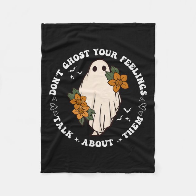 Manta Polar Fantasma tus sentimientos Groovy Spooky Season Men (Anverso)