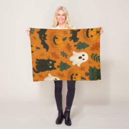 Manta Polar Fantasma y calabazas | Halloween Fleece Blanket