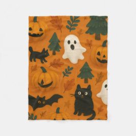 Manta Polar Fantasma y calabazas | Halloween Fleece Blanket
