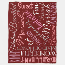 Manta Polar Fantástica doncella de honor personaliza nombres '