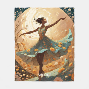 Manta Polar Fantasy Cute Ballerina Moon Flowers