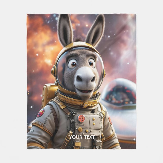 Manta Polar Fantasy Cute Donkey Astronauta (Anverso)