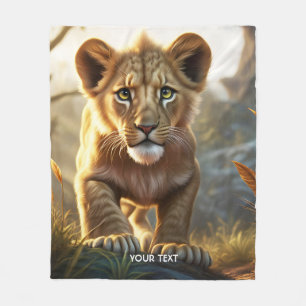 Manta Polar Fantasy Cute Lion Cub Forest