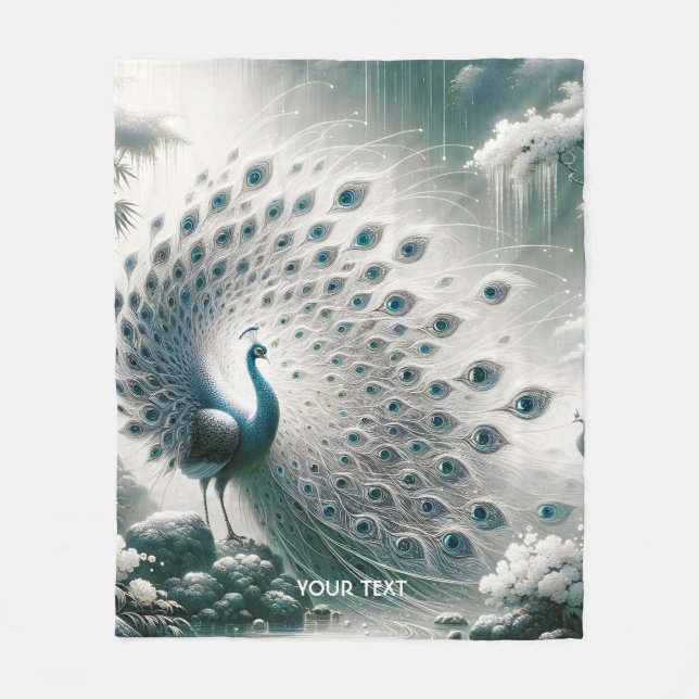 Manta Polar Fantasy Cute Peacock Rain Tree (Anverso)
