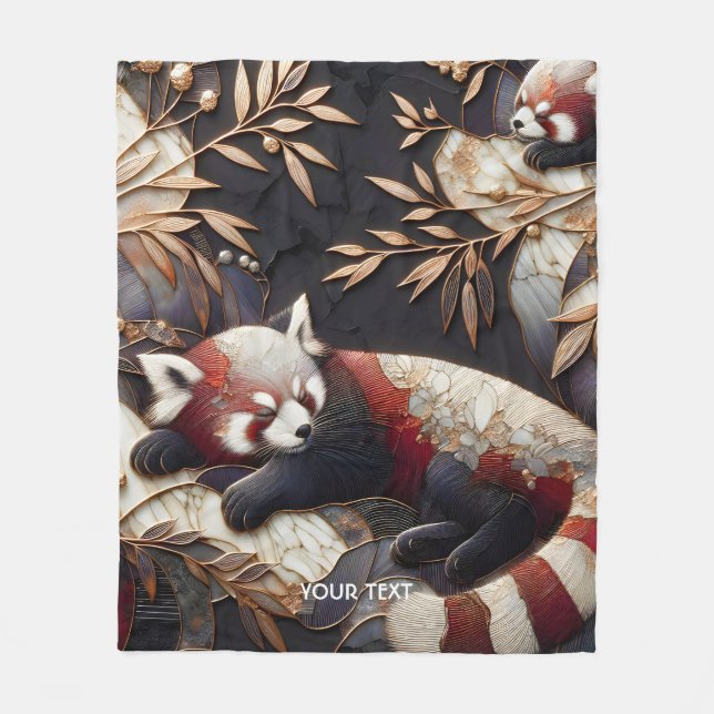 Manta Polar Fantasy Cute Red Panda Art (Anverso)