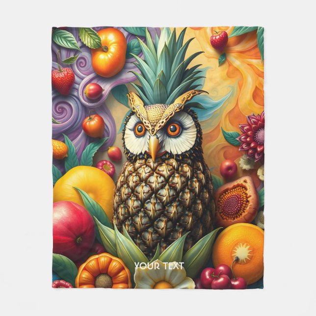 Manta Polar Fantasy Cute Serene Pineapple Owl (Anverso)