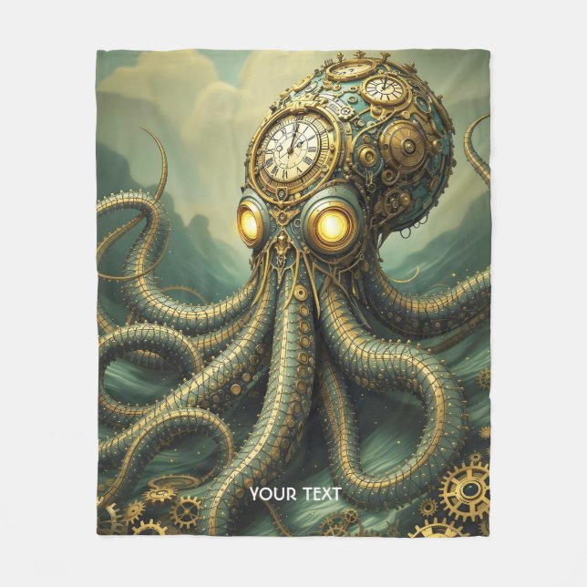 Manta Polar Fantasy Cute Steampunk Clock Kraken (Anverso)
