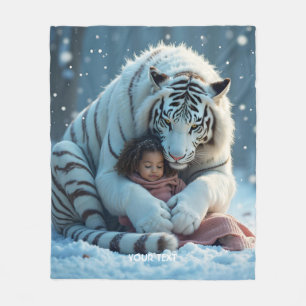 Manta Polar Fantasy Cute Tiger Chica Winter