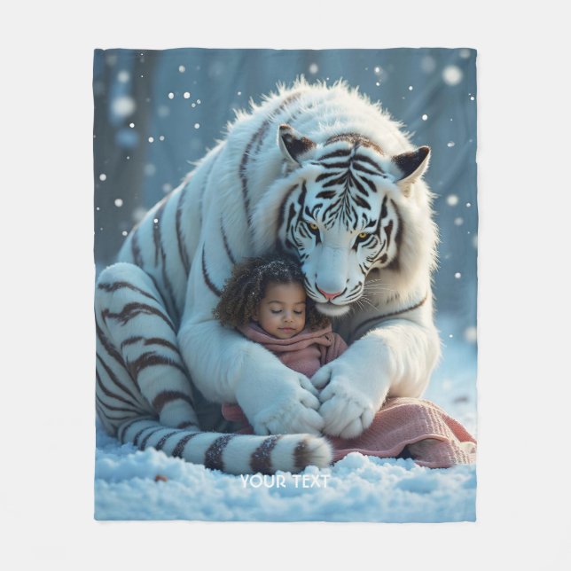 Manta Polar Fantasy Cute Tiger Chica Winter (Anverso)