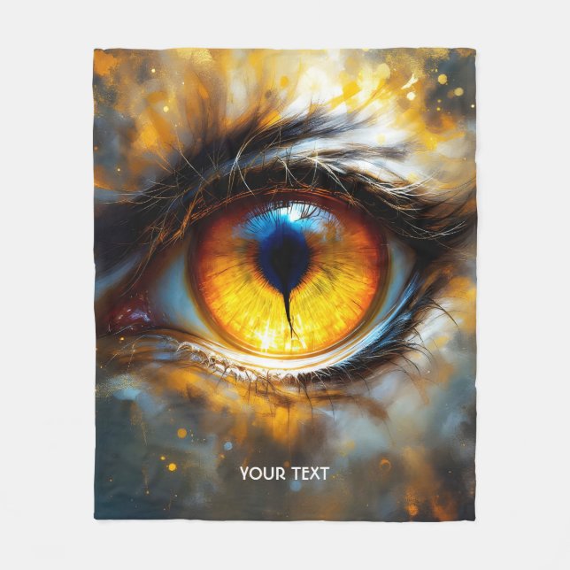 Manta Polar Fantasy Cute Tiger Naranja Ojo (Anverso)