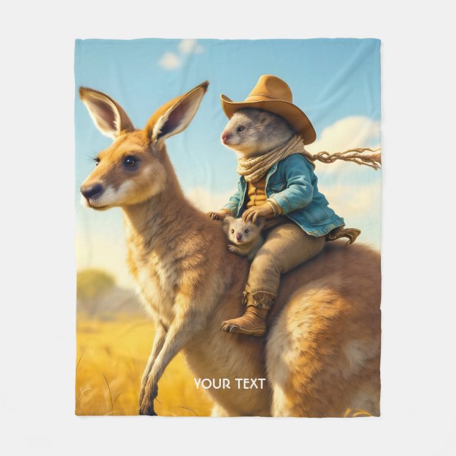 Manta Polar Fantasy Cute Wombat Kangaroo Koala (Anverso)