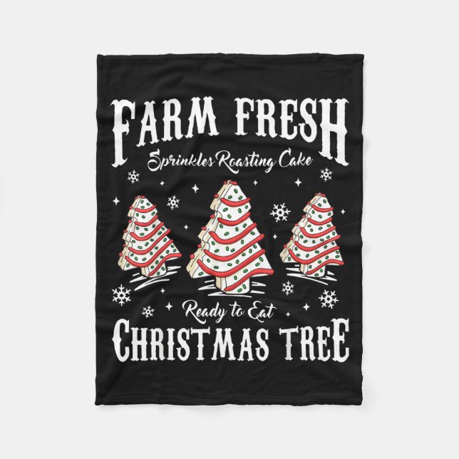 Manta Polar Farm Fresh Christmas Tree Xmas Debbie Cakes Family (Anverso)
