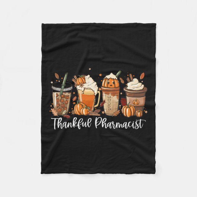 Manta Polar Farmacéutico Agradecido de Spice Latte Fall (Anverso)