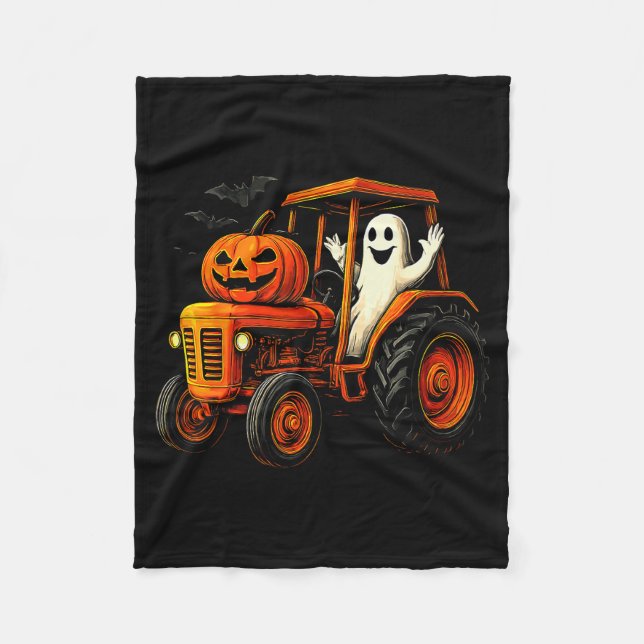 Manta Polar Farmer Ghost Tractor Pumpkin Soky Season Halloween (Anverso)