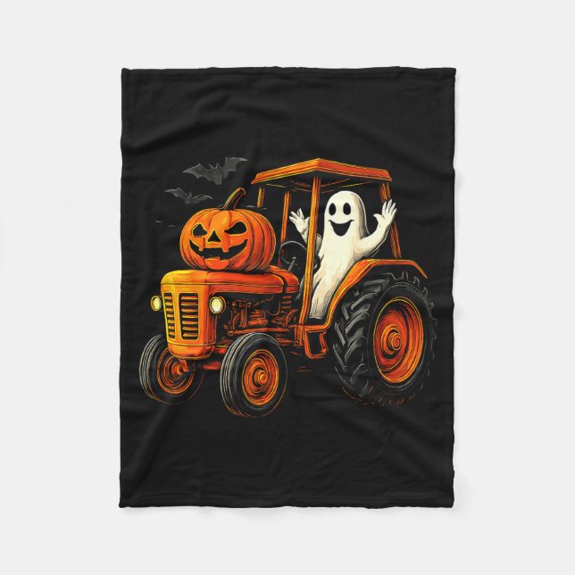 Manta Polar Farmer Ghost Tractor Pumpkin Soky Season Halloween (Anverso)