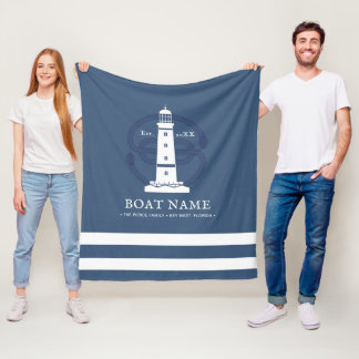 Manta Polar Faro Náutico Personalizado Nombre de barco moderno