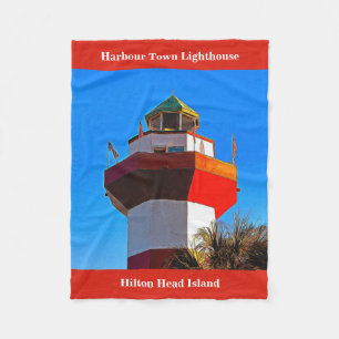 Manta Polar Faro rojo recortado de Hilton Head Harbour Town