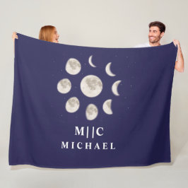 Manta Polar Fases lunares modernas personalizadas