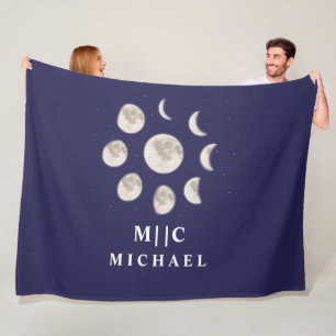 Manta Polar Fases lunares modernas personalizadas