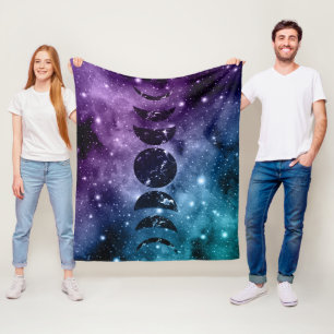 Manta Polar Fases lunas moradas Verde azuladas de la galaxia N