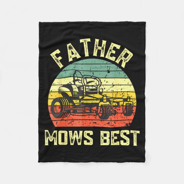Manta Polar Father Mows Funny Fathers Day Dad Jokes Lawn Mowin (Anverso)