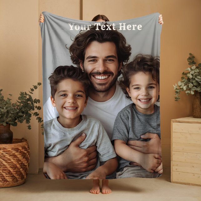 Manta Polar Fathers Day Fleece Blanket Custom Photo Text Gifts (Subido por el creador)