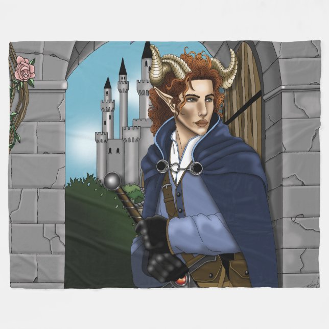 Manta Polar Faun Horned Fae Fantasy  (Frente (Horizontal))