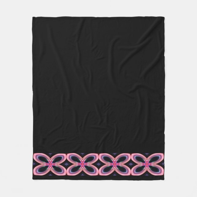 Manta Polar Faux Neon Pink Flower Power Lined (Anverso)