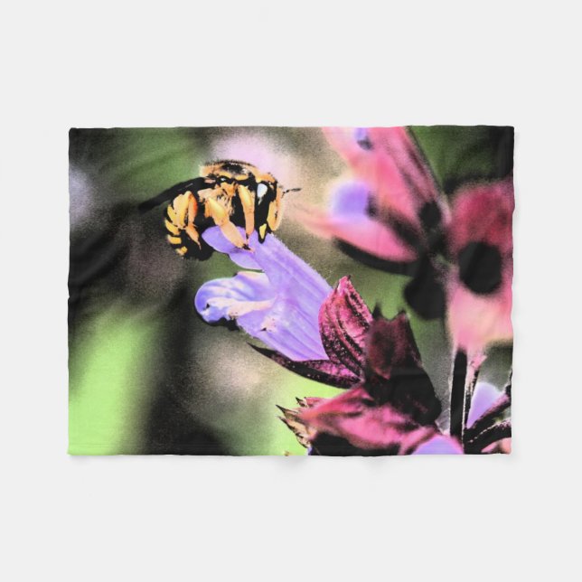 Manta Polar Fbcna de abeja y flor (Frente (Horizontal))