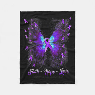 Manta Polar Fe de Mariposa Esperanza Amor Conciencia Fibromial