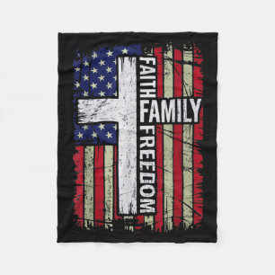 Manta Polar Fe Familia Libertad - Vintage Cristiano Patriótico